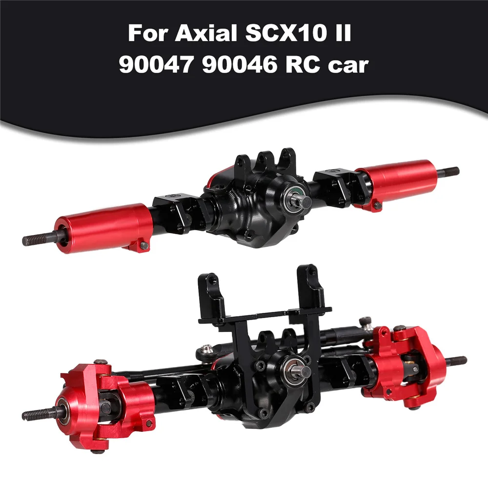 RC Car CNC Metal Front / Rear Axle with Protector for 1:10 RC Crawler Car Axial SCX10 II 90046 90047