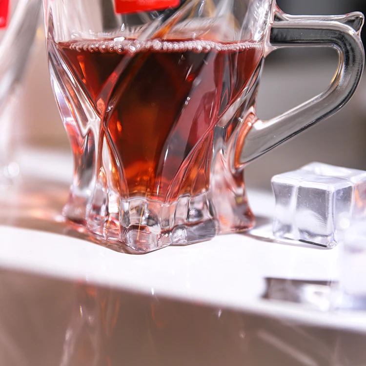 Blinkmax high quality clarity coffee glass mug wholesales trendy embossed design glass cup tea glass