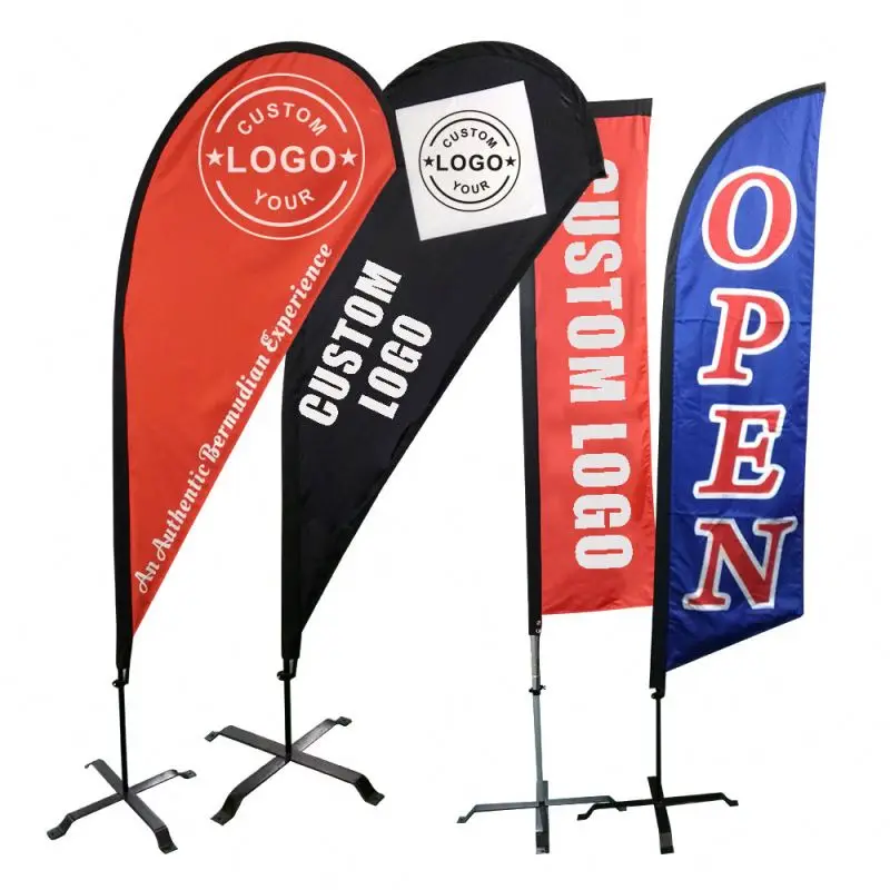 Cheap Outdoor Promotional Advertising Feather Wholesale Polyester Feather Flag Beach Flag
