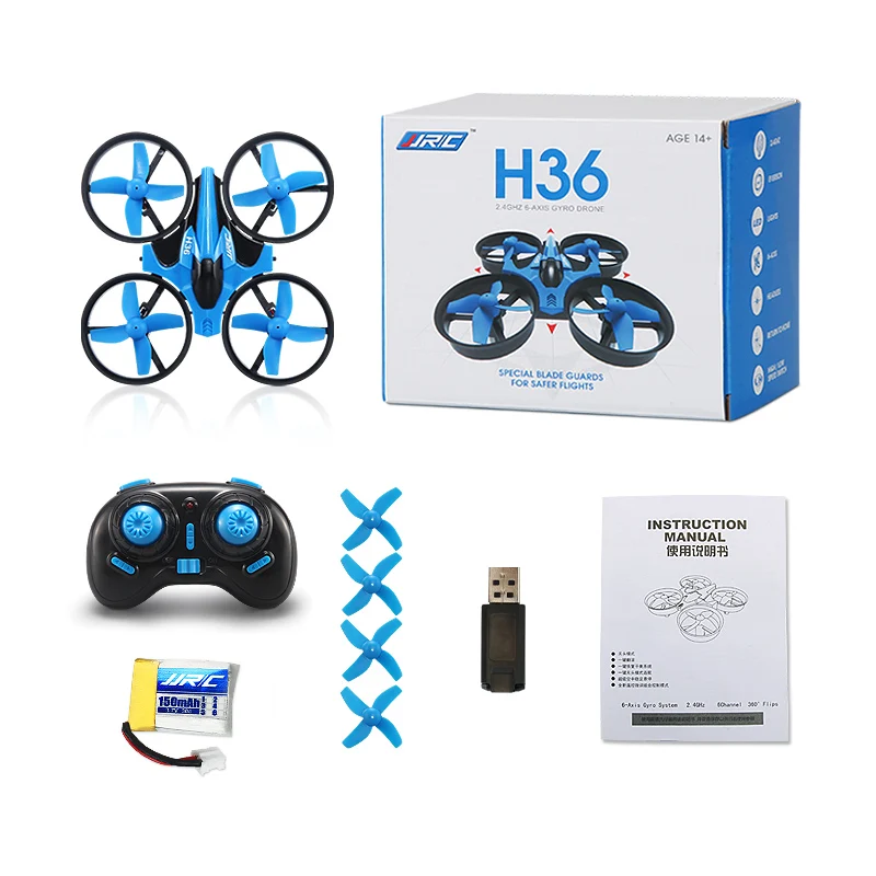 JJRC H36 Mini Drone 2.4G 4CH 6-Axis Gyro 360 Degree Rotation Headless Mode with LED Lights RC Quadcopter Helicopter Gifts Toys