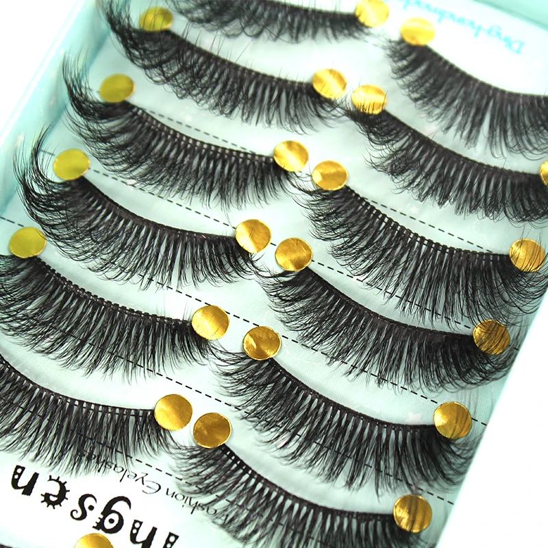 Fresh Synthetic Hair False Eyelashes Vendor Mink Fluffy Eyelashes Hand Made Mink Lashes Wholesale Full Strip Eyelashes