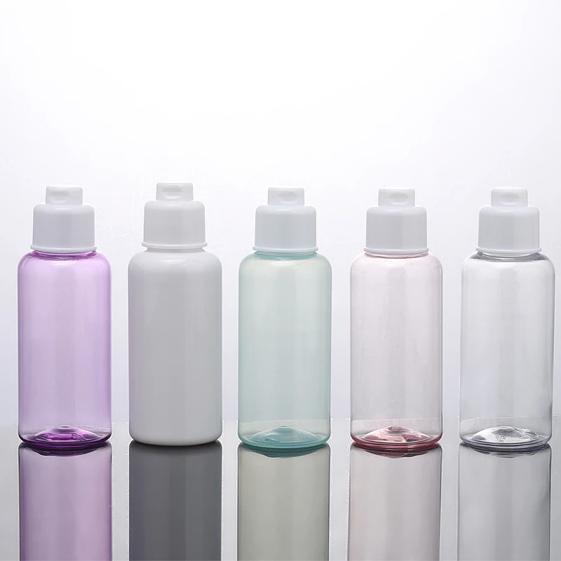 Favorable Price portable suit flip top cap bottle 50ml round square amber plastic bottles in stock