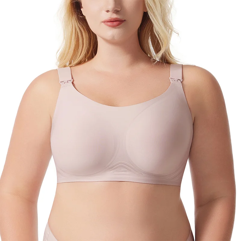 Plus Size Maternity Feeding Care Bra Sexy Style Seamless Soft Support Silk Comfortable Maternity Underwear Bra