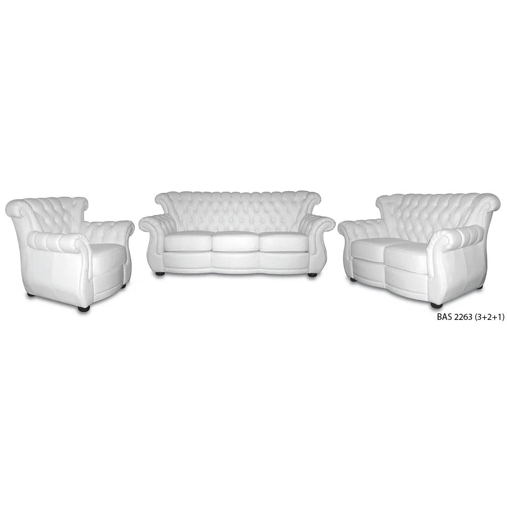 Chesterfield Sofa BAS2263 A Living Room Classical Modern Furniture Leather Fabric Luxurious Elegant 3+2+1 Malaysia