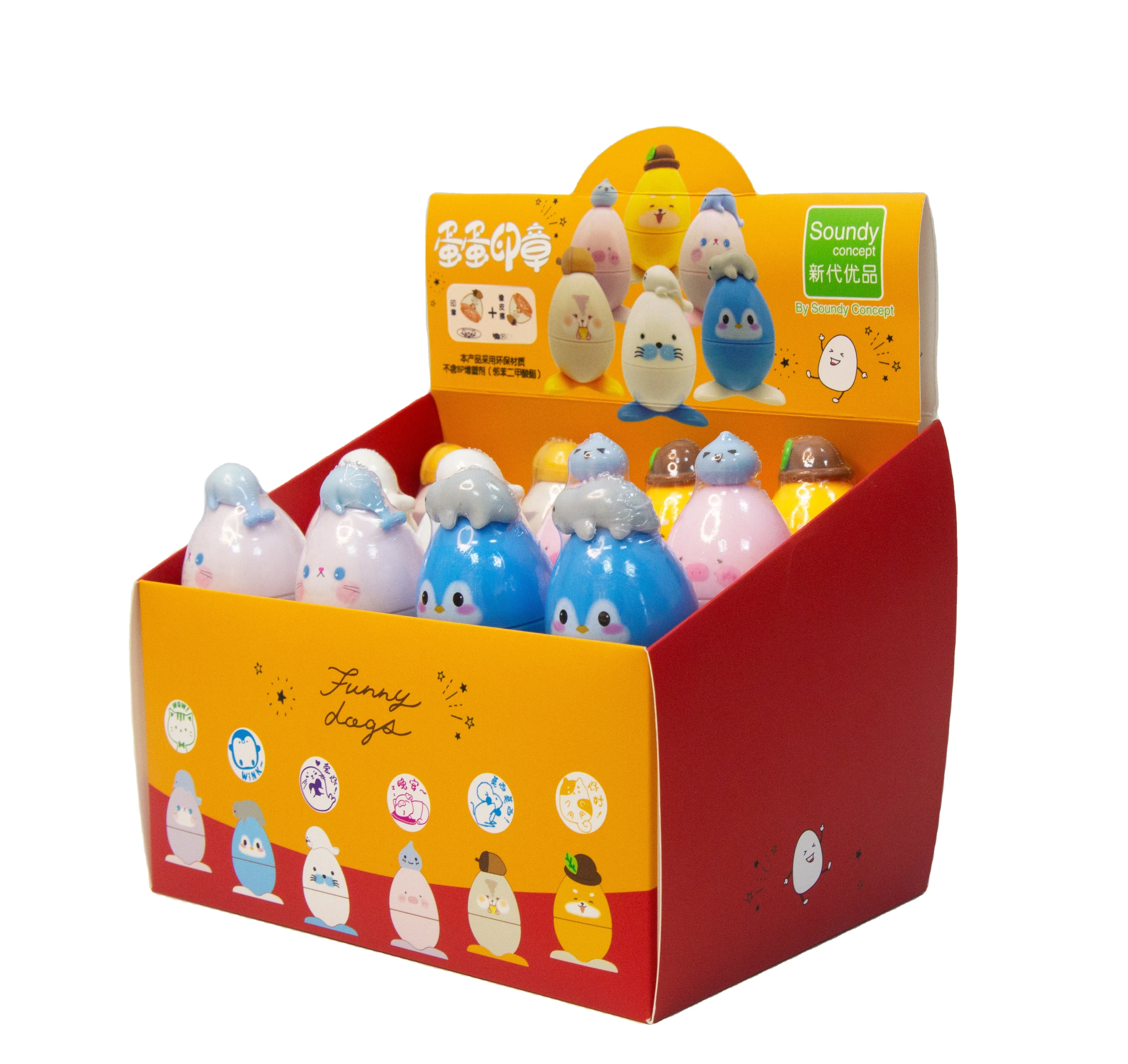 Kawaii, канцелярские товары, штампы в форме животного, яйца, кошки, собаки, свиньи, мыши, штампы для пингвина, милые канцелярские штампы для детей