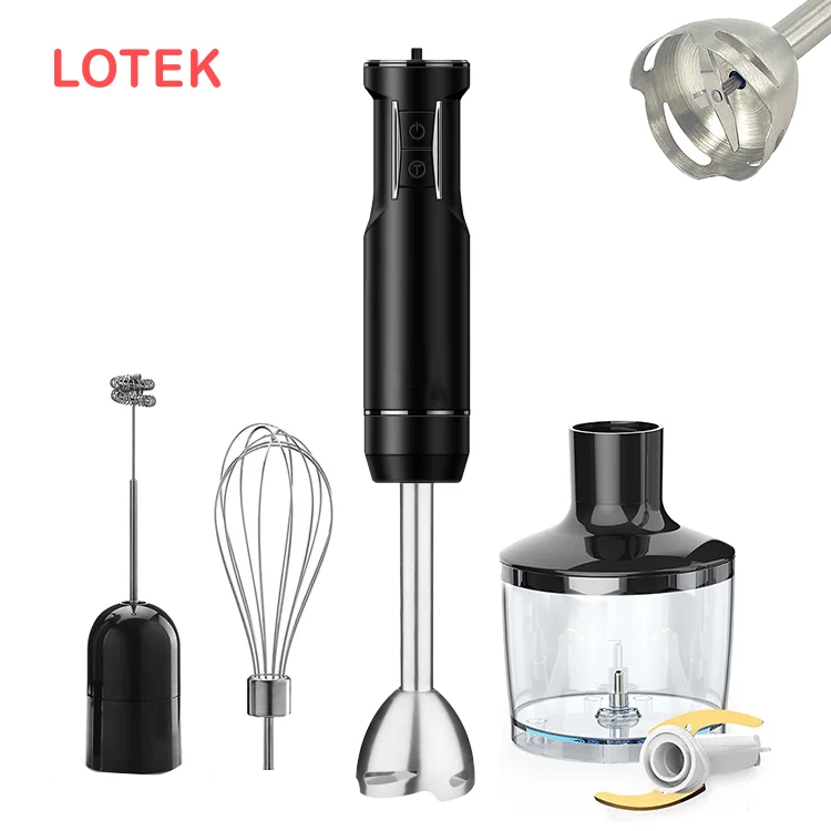 Electric Hand Blender Stainless Steel Mixing Bowl Mini Push Button Multifunctional Immersion Mixer Household Kitchen Use 220V