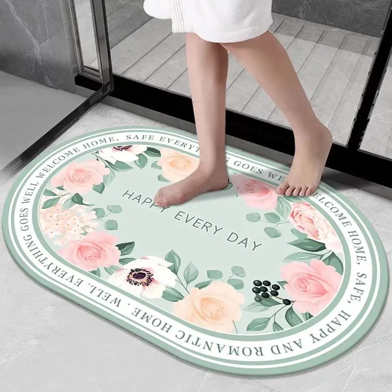 Customized Diatomaceous Stone Mat Super Water Absorbent Floor for bathroom