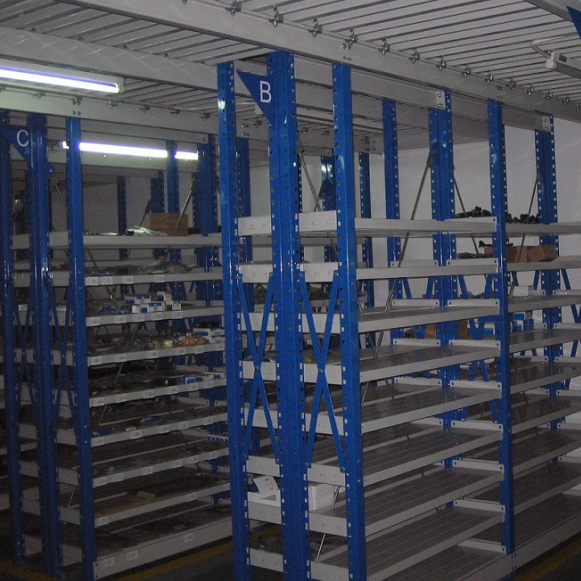 Компактная регулируемая полка с мезонинами для хранения складов