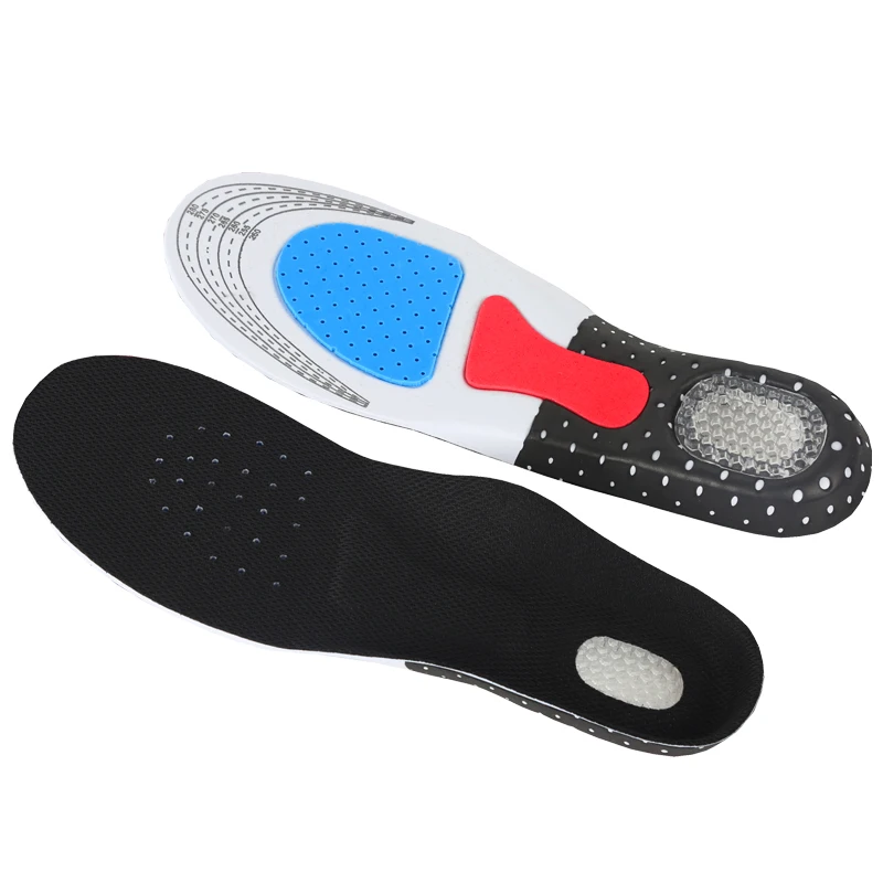 Shock Absorb Sport Shoe Insoles with TPE Gel Heel Cushion to Protect Heel and Relief Plantar Fasciitis