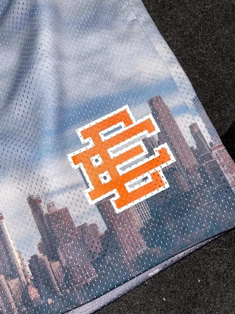 OEM Customized logo/ Blank Eric Emanuel EE Basic Short NEW YORK CITY SKYLINE Men mesh shorts