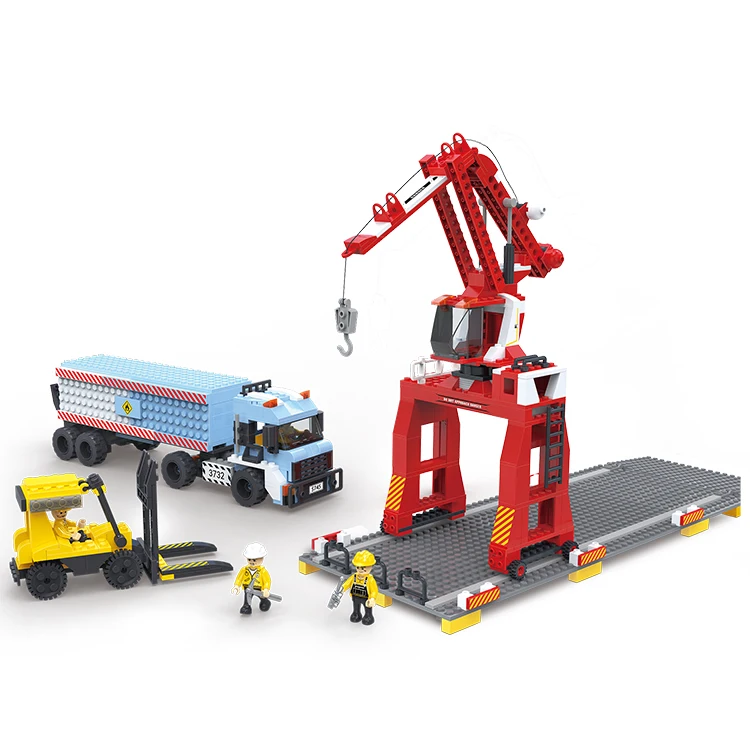 COGO Kids City Engineering Building Blocks Education DIY Crane Truck Forklift Sets Bricks Block Toys
