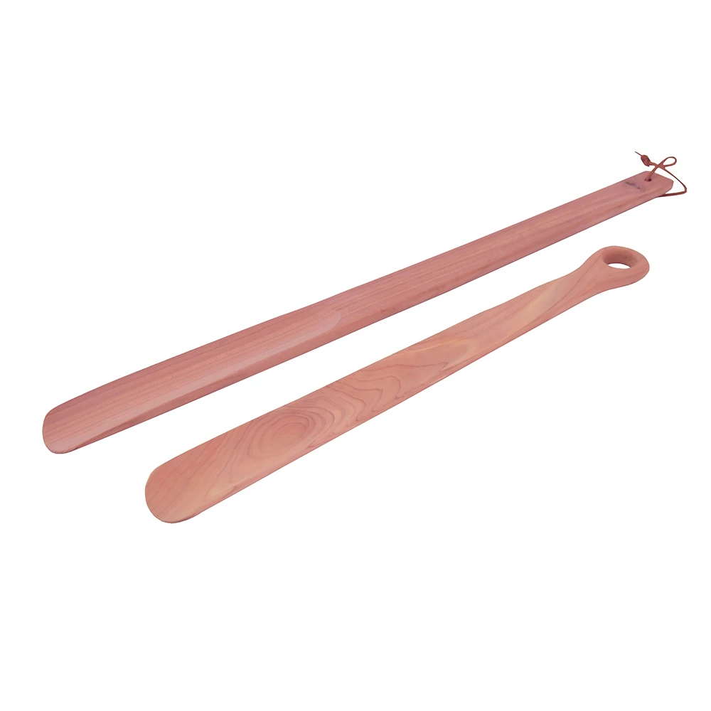 Durable Custom Logo Cedar Wooden Long Handle Shoe Horn Wood with Natural Fragrant
