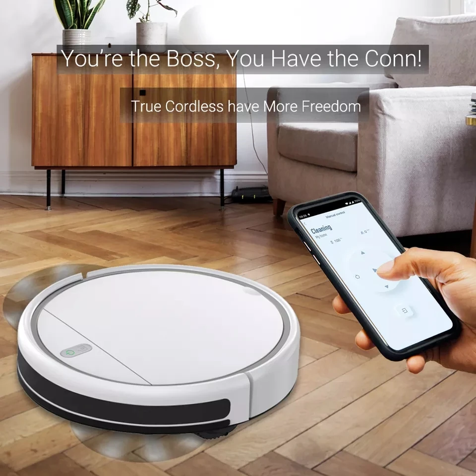 Tuya Smart Life App Remote Control Robot Vacuum Cleaner WiFi Floor Cleaning Sweeper Robot Work with Amazon Alexa & Google Home