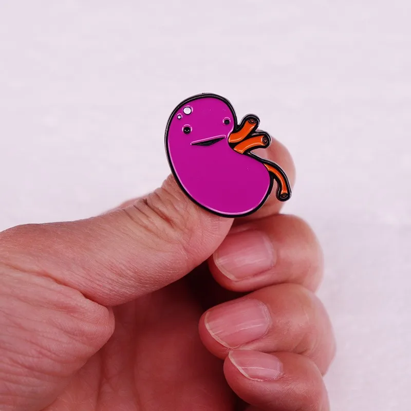Renal Brooch Enamel High Quality Cartoon Nephridium Badge Body Organ Health Education Gift