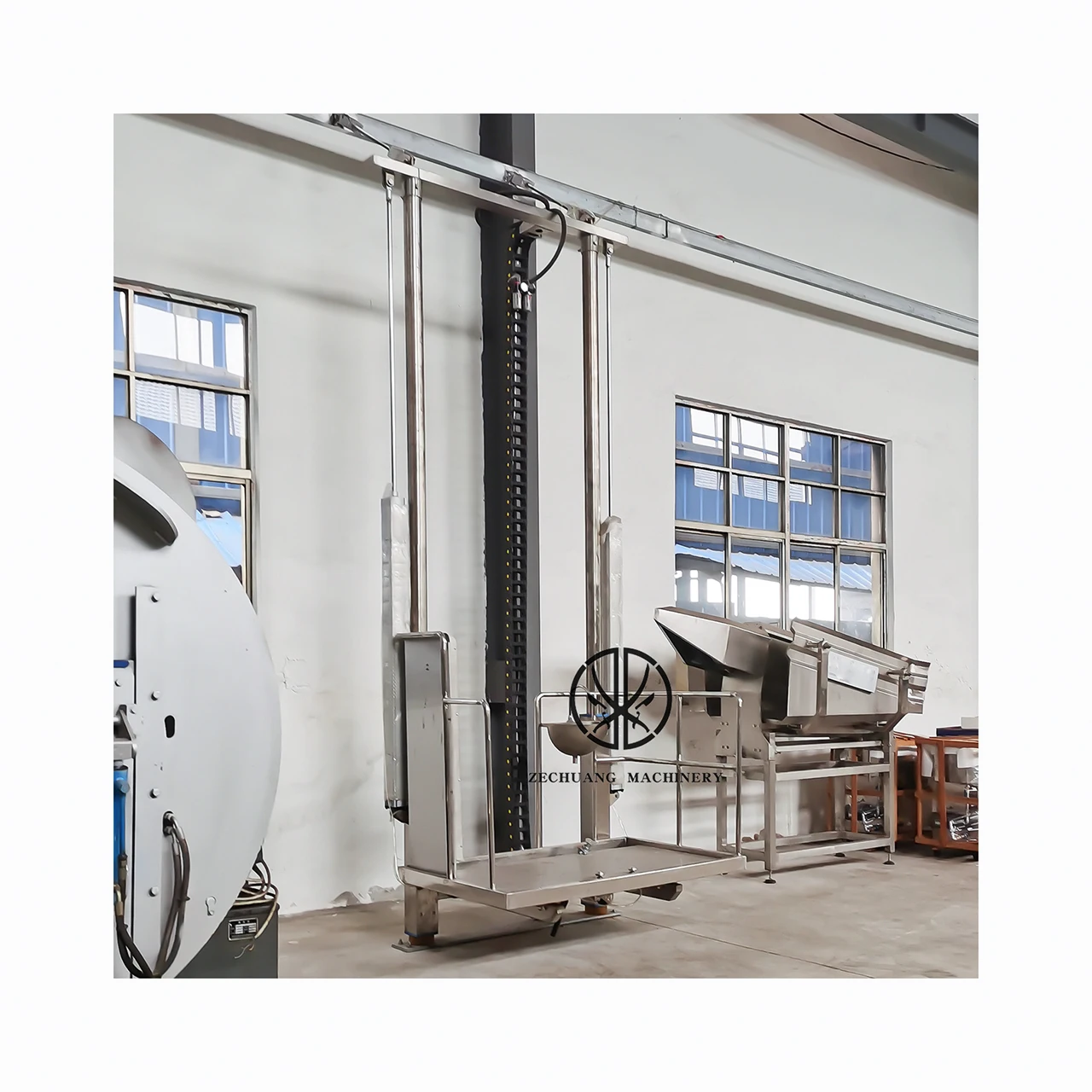 Pneumatic Lifting Platform 100~200 Cattle Slaughter Per Day Hydraulic Skin Puller Slaughterhouse Equipment Rise  Fall Elevator