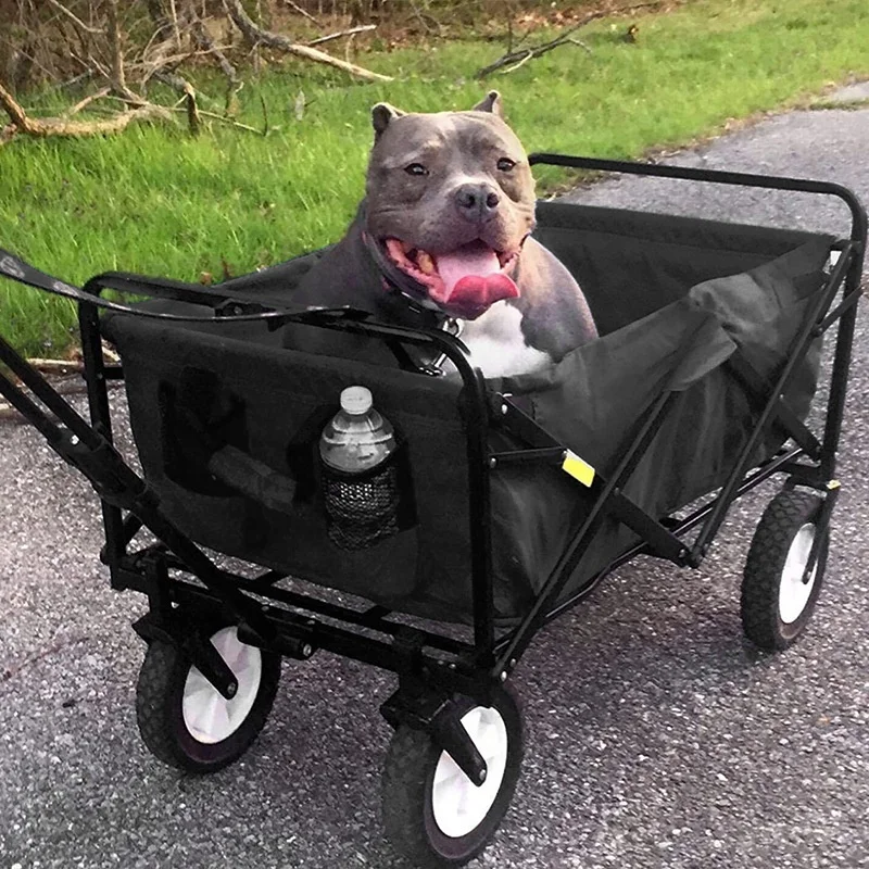 Outdoor Picnic Beach Wagon Camping Cart Trolley Garden Trail Foldable Collapsible Folding Utility Hand Cart Wagon