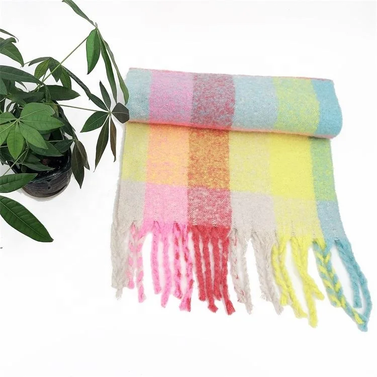 Competitive Price Popular Neon Color Woven Winter Warm Scarf For Women
