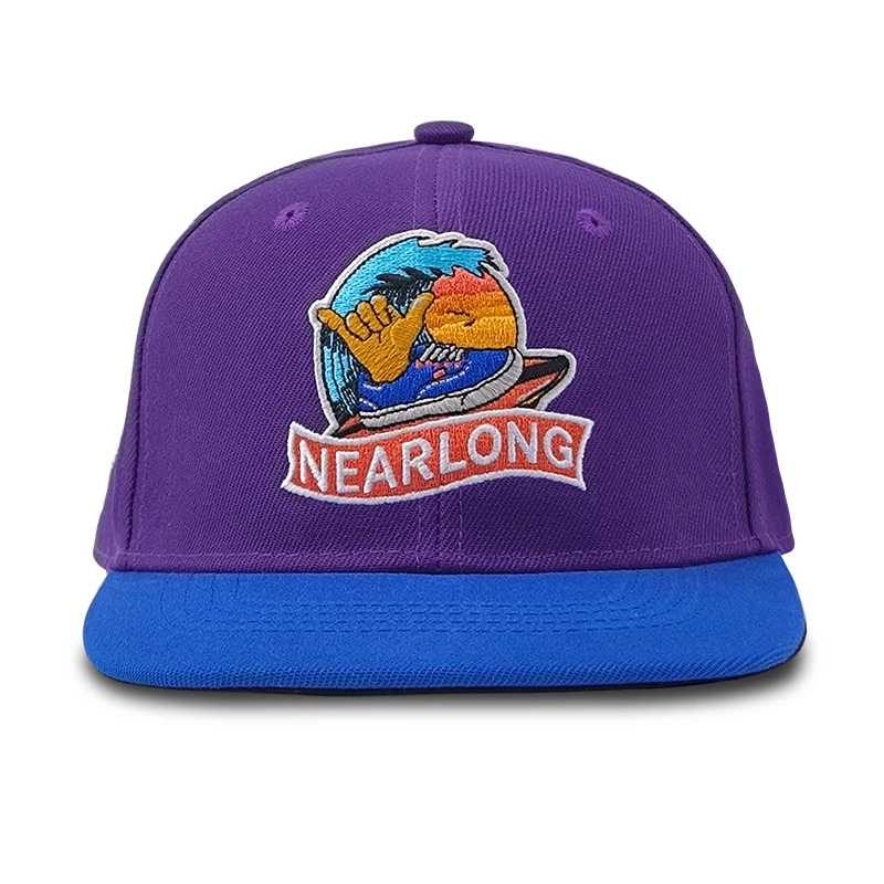 Custom 6-Panel Hip Hop Snapback Cap Raised Puff Embroidery Logo Flat Bill Structured Sports Baseball Cap golf caps for men