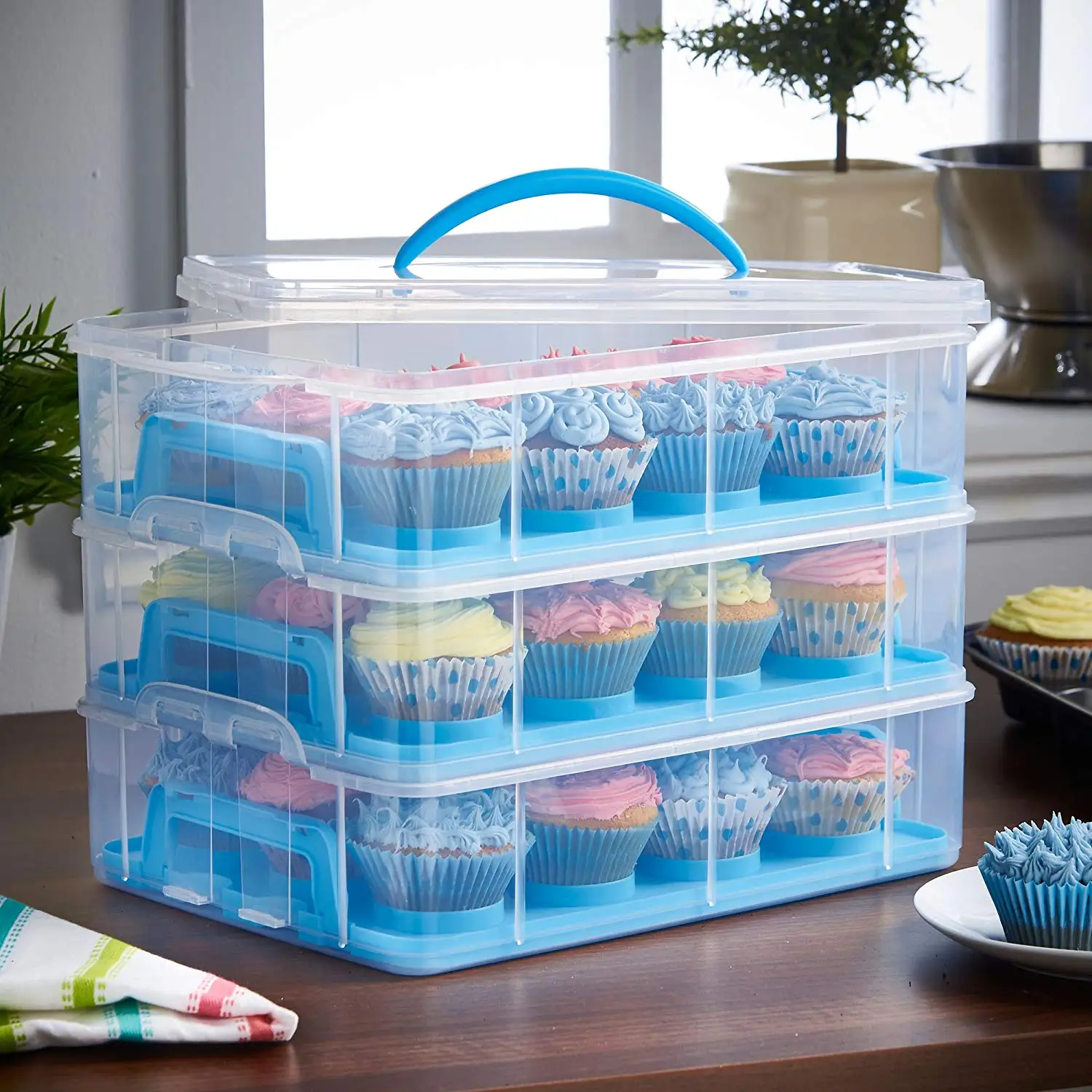 Rectangle Shape Cupcake Storage Carrier 24/48 Cupcakes Container
