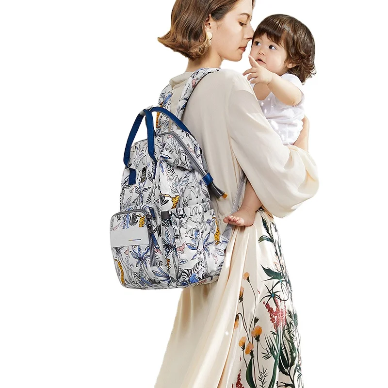 Baby Stylish Durable Multi-Function Waterproof Diaper Sublimation print cactus flower pattern mummy bag Lunch tote Bag