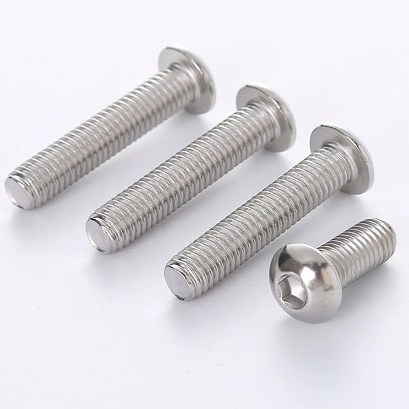 JINKUN Factory Wholesale Stainless Steel ISO 7380 Hexagon Socket Allen Drywall Screw Round Button Head Screws