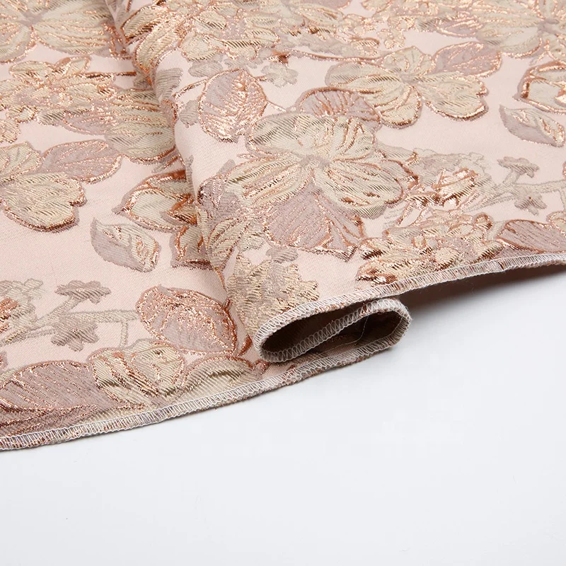 TMJ1368 фабричная прямая модная новая тканая жаккардовая полиэфирная ткань с большими цветами для платья