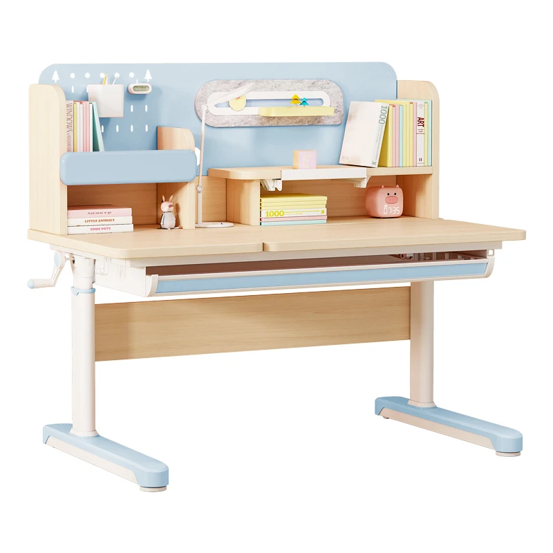 High Quality Height Adjustable Smart Home Furniture  Ergonomic Kids Study Table And Desk With Bookshelf