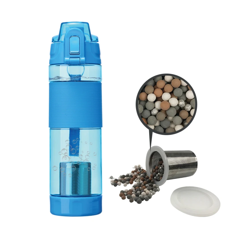650ml Portable Mineral Plastic Tritan Hydrogen Rich Alkaline Water Bottle With Filter