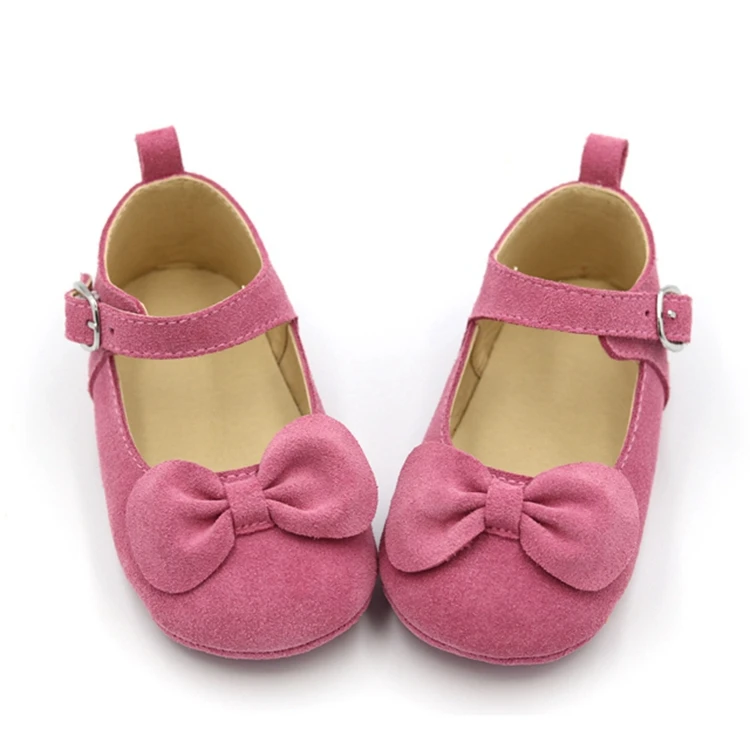 Beiyiyang Fast Shipping Cute Soft Leather Baby Girl Dress Shoes With Bowknot