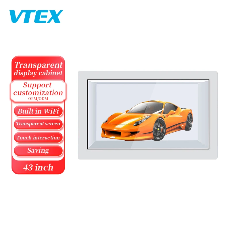 Vtex Custom 32-98 Inch 3D Holographic Showcase Transparent Lcd Display Box Human Touch Screen Holobox Display Cabinet
