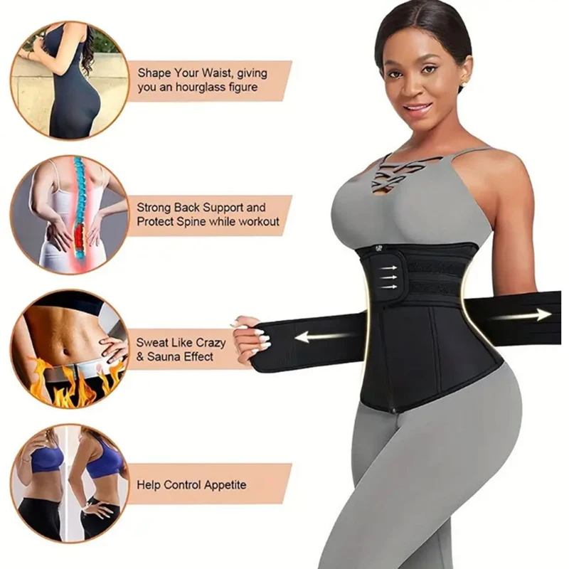 Manufacturer Wholesale Waist Trainer Girdle Waist Training Exercise Yoga Fitness Belt with Zipper Buckle Belt Waistband