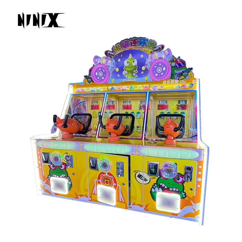 Coin operated Shooting Ball 3-Person Arcade Super Cannon Shooting Ball Game with Prize Exchange Game Console