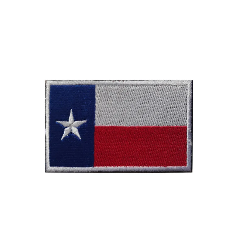 Custom US State Texas Flag Badges Tactical Armband Embroidery Patches with Hook and Loop