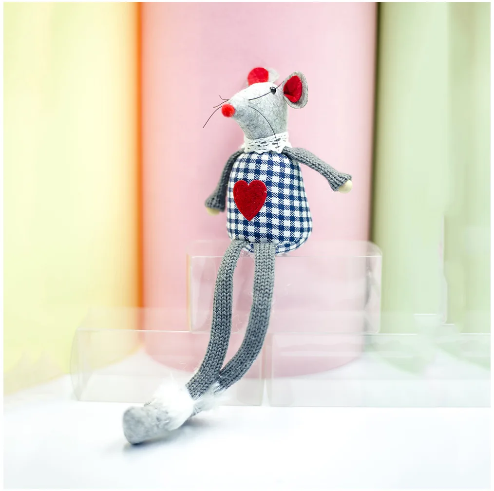 Оптовая продажа мягкая Рождественская шерстяная мышь с длинными лапами из аниме плюшевая на заказ игрушка животными