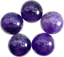 Round Amethyst Crystal Ball Gemstone Figurine Polished Healing Crystal Divination Purple Sphere for Yoga Meditation Feng Shui