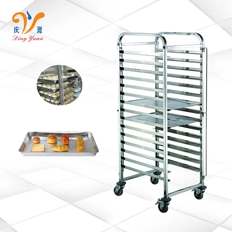 Kitchen Stainless Steel Food Service Tray Trolley Rack Trolley Cart Bakery Equipment