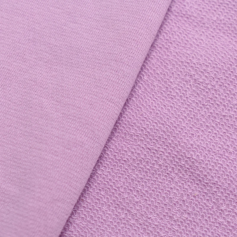 Knitting suppliers 95 cotton 5 spandex french terry dying sweater knit fabric for hoodie