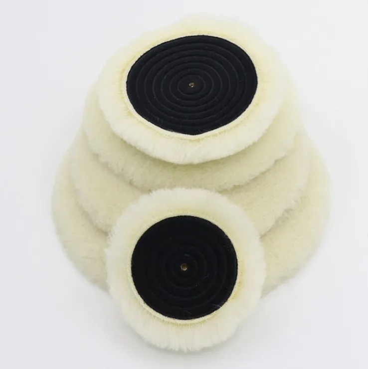 Quality artificial wool polishing buffing pad and car single side sheepskin 7inch 3m wool buffing pad polishing cut wool pad