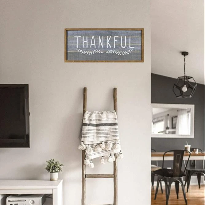 Счастливый деревенский вдохновляющий деревянный настенный знак с табличкой, 24x10 дюймов