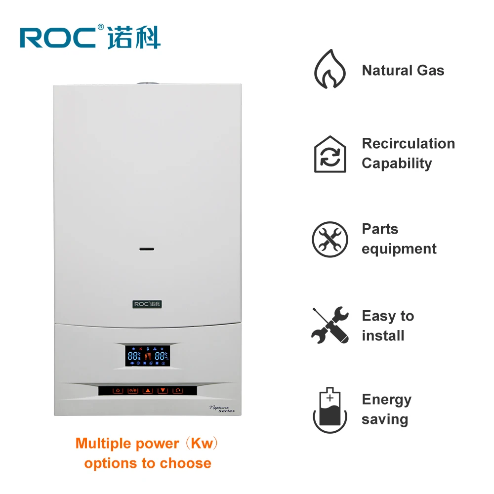 ROC Hot sale Newest Neptune series Kombi domestic wall mounted Water heating gas boiler for home
