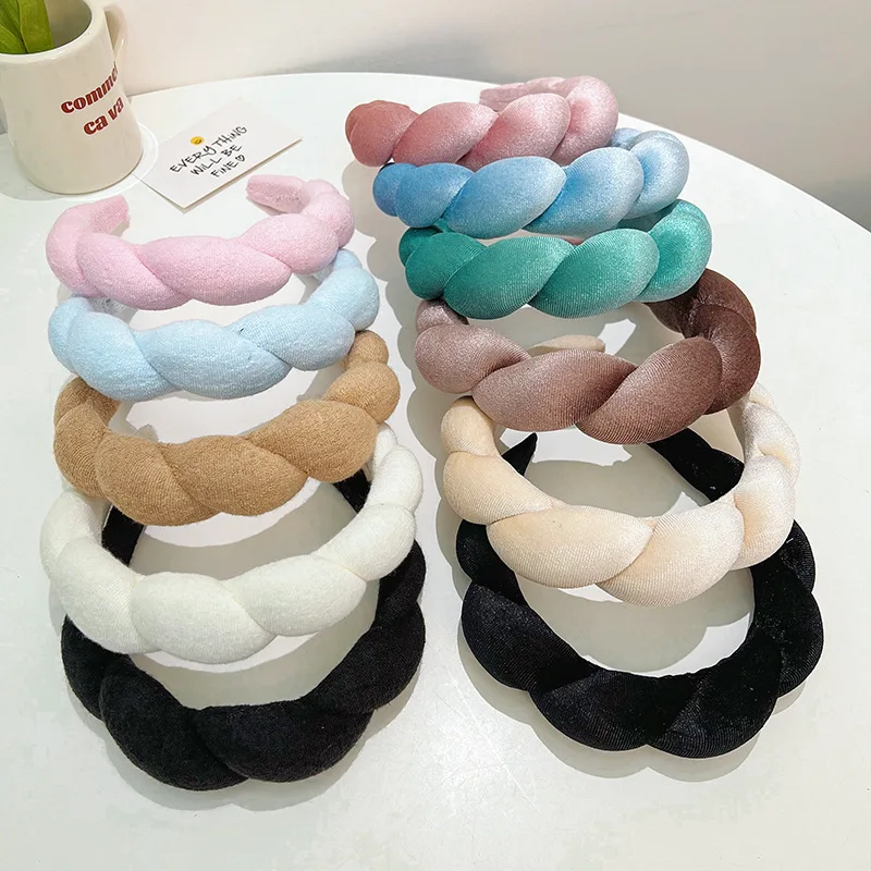 JiaYu повязка на голову для макияжа Diademas SPA волнистые мягкие обручи волос из бархатной ткани женские повязки
