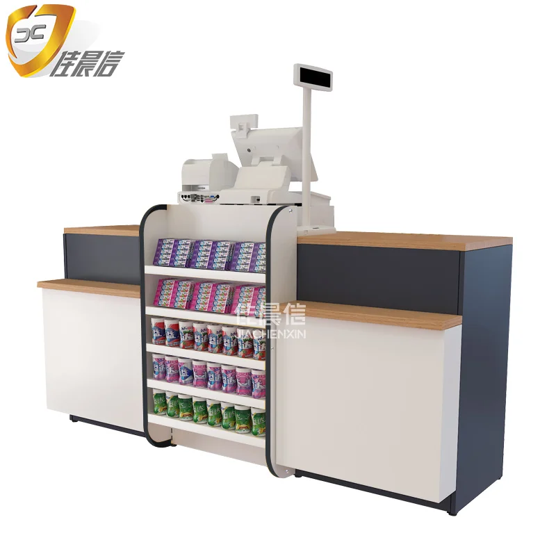 Humanize fashion store cashier desk/steel checkstand/supermarket checkout counter customer service counter check out desk