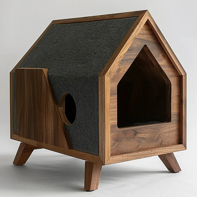 custom furniture manufacturer,Wooden cat nest for winter warmth house villa enclosed house indoor pet house pet
