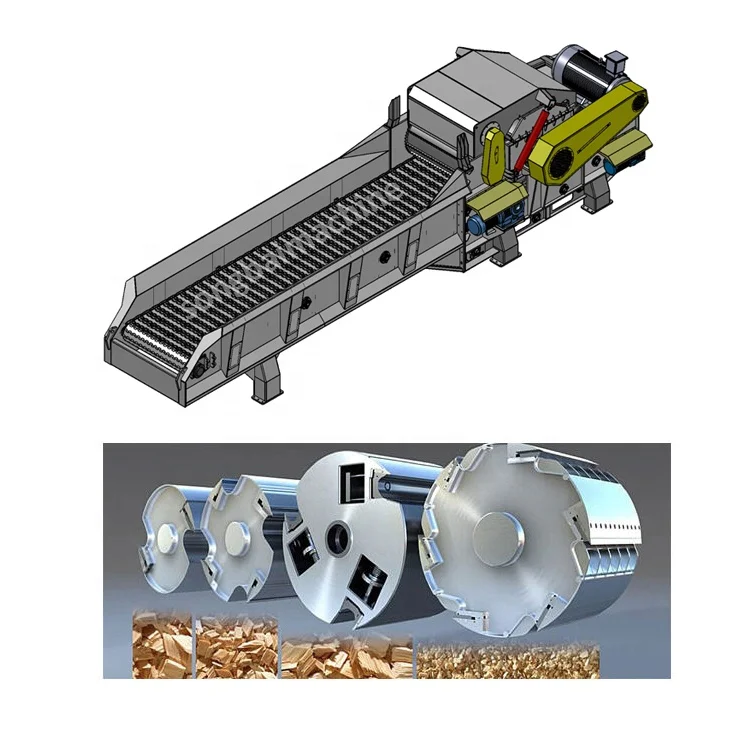 Dry and wet dual-use forest shredder wood sawdust bamboo straw mushroom wood shredder broyeur de drum wood chipper machinery