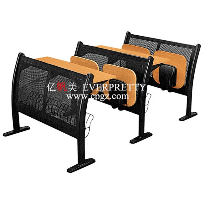 Folding Student Desk and Chair Wooden Lecture Hall Chair College Step Chair for University