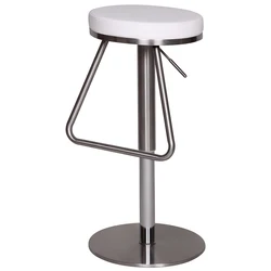 Brushed Stainless Steel Height Adjustable Stools Bar Chairs Modern Bar Chairs