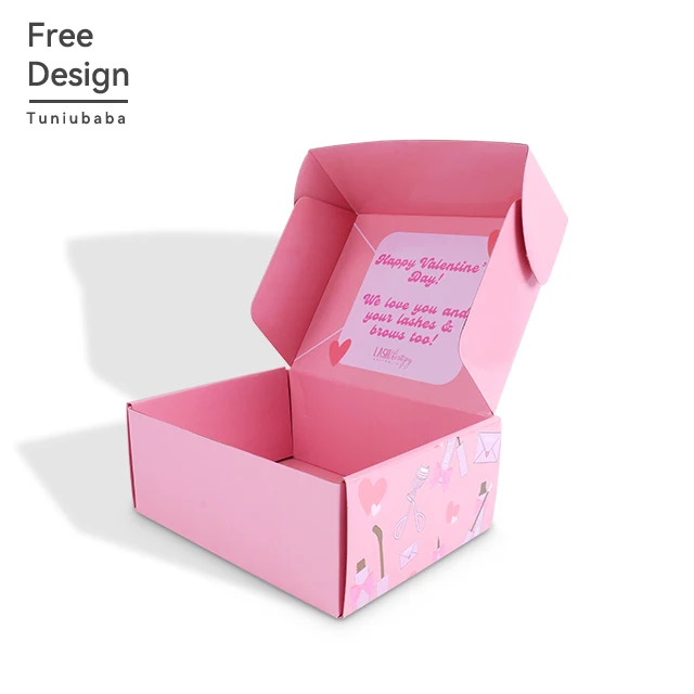 Hot Sale Wholesale Custom Print Colorful  Double-Sided Color Pink Luxury Exquisite Packaging Box