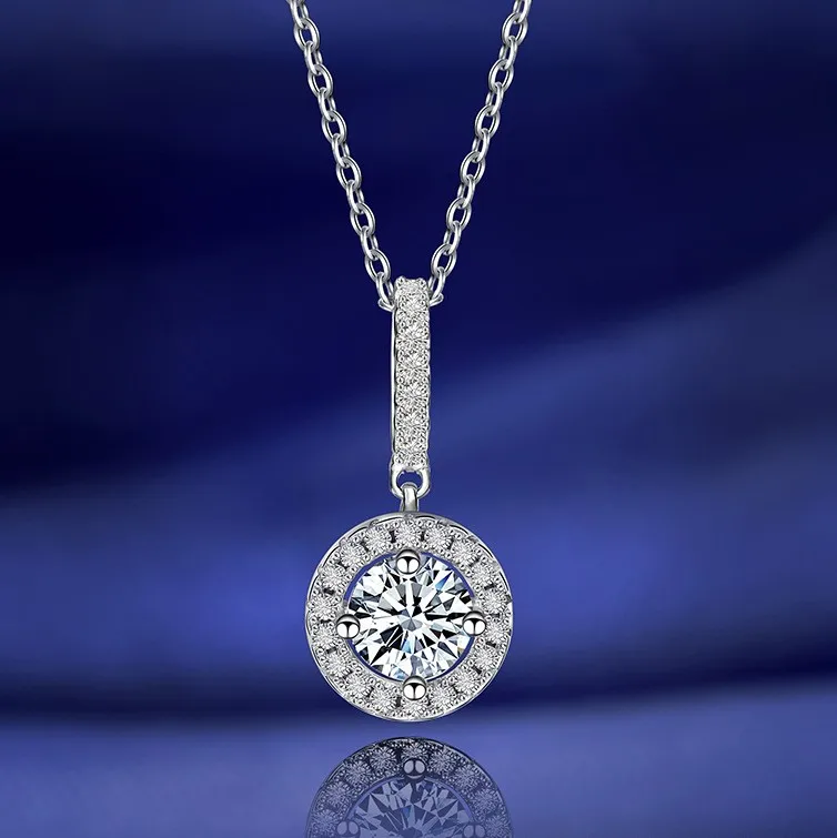 Stud earrings 925 sterling silver GRA certified moissanite pendant solitaire necklace VVS moissanite diamond ring set jewelry