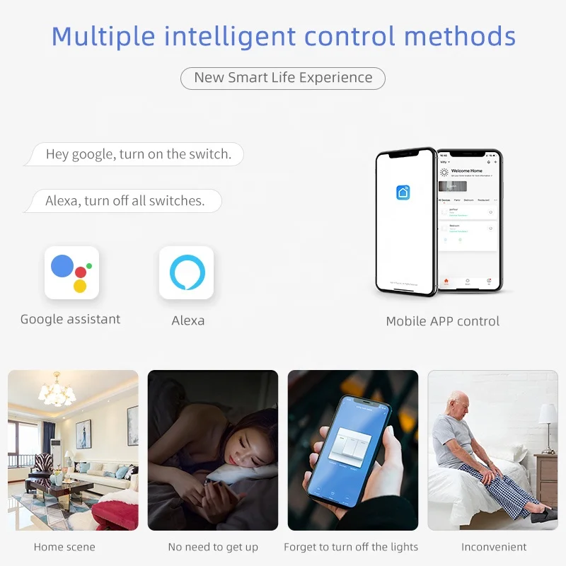 Переключатель настенный сенсорный Tuya smart life 1 клавиша
