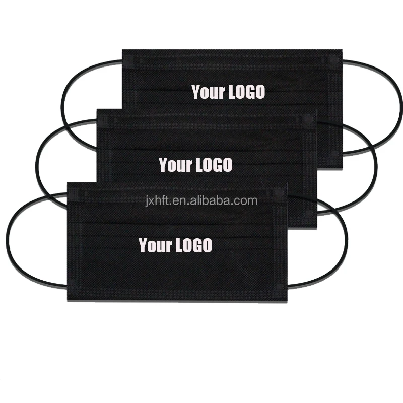 Manufacturer Wholesale 3Ply Customizable Colored  Protective Disposable Surgical Medical Face Black Mask